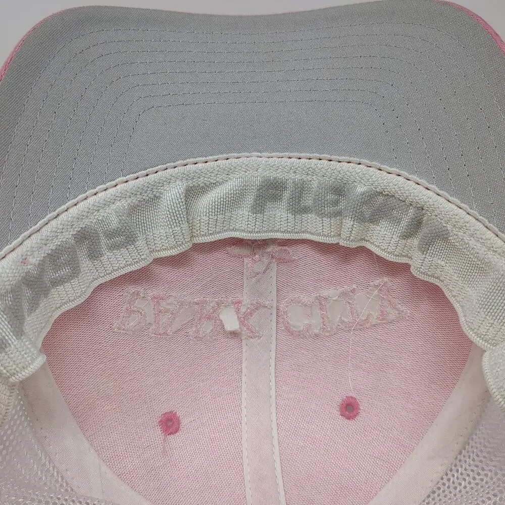 Flexfit Baseball Cap Pink One Size Park City Flower Mesh Back Stretch Fit Hat